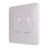 Hager Sollysta WMPS22 Light Switch 2 Gang 2 Way