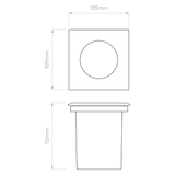 Astro 1312003 Gramos Square Brushed Stainless Steel