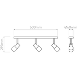 Astro 1422008 Apollo Triple Bar Matt Black