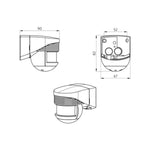 BEG 91101 LC-Click 140 Outdoor Motion Detector White Dimensions
