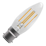 BELL 60703 3.3W LED Filament Candle Bulb - BC, Clear, 2700K