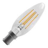 BELL 60704 3.3W LED Filament Candle Bulb - SBC, Clear, 2700K