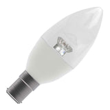 BELL 60571 2.1W LED 35mm Dimmable Candle Bulb Clear - SBC, 4000K