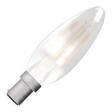 BELL 60708 3.3W LED Filament Candle Bulb - SBC, Satin, 2700K