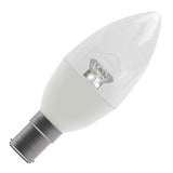 BELL 60567 2.1W LED 35mm Dimmable Candle Bulb Clear - SBC, 2700K