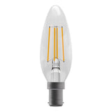 BELL 60704 3.3W LED Filament Candle Bulb - SBC, Clear, 2700K