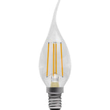 BELL 60715 3.3W LED Filament Bent Tip Candle Bulb - SES, Clear, 2700K