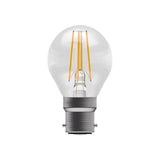 BELL 60740 3.3W LED Dimmable Filament Round Bulb- BC, Clear, 2700K