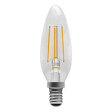 BELL 60957 4.5W LED Dimmable Filament Candle Bulb - SES, Clear, 2700K