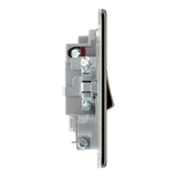 BG FBN53 Screwless Flat Plate Black Nickel Switched 13A Fused Connection Unit with Neon and Cable Outlet