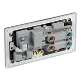 BG FBN70B Screwless Flat Plate Black Nickel 45A Cooker Control Unit with Switched 13A Socket with Neon