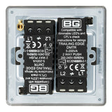 BG FBN82 Screwless Flat Plate Black Nickel Double Intelligent LED 2 Way Dimmer Switch