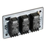 BG FBN83P Screwless Flat Plate Black Nickel Triple 2 Way Dimmer Switch