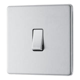 Satin Steel Single Light Switch BG FBS 12