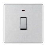 BG FBS31 Screwless Flat Plate Stainless Steel Single Switch 20A with Neon