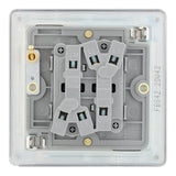 BG FBS42 Screwless Flat Plate Stainless Steel Double Switch 10A 2 Way