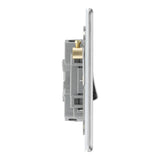 BG FBS44 Screwless Flat Plate Stainless Steel Quadruple Switch 10A 2 Way