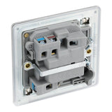 BG FBS52 Screwless Flat Plate Stainless Steel Switched 13A Fused Connection Unit with Neon