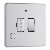 BG FBS53 Screwless Flat Plate Stainless Steel Switched 13A Fused Connection Unit with Neon and Cable Outlet