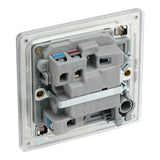 BG FBS53 Screwless Flat Plate Stainless Steel Switched 13A Fused Connection Unit with Neon and Cable Outlet