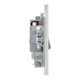 BG FBS53 Screwless Flat Plate Stainless Steel Switched 13A Fused Connection Unit with Neon and Cable Outlet