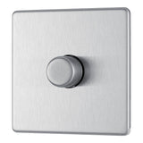 BG FBS81 Screwless Flat Plate Stainless Steel Single Intelligent LED 2 Way Dimmer Switch