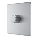 BG FBS81 Screwless Flat Plate Stainless Steel Single Intelligent LED 2 Way Dimmer Switch