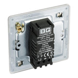 BG FBS81 Screwless Flat Plate Stainless Steel Single Intelligent LED 2 Way Dimmer Switch