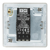 BG FBS81 Screwless Flat Plate Stainless Steel Single Intelligent LED 2 Way Dimmer Switch