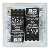 BG FBS82 Screwless Flat Plate Stainless Steel Double Intelligent LED 2 Way Dimmer Switch