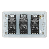 BG FBS83 Screwless Flat Plate Stainless Steel Triple Intelligent LED 2 Way Dimmer Switch