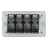 BG FBS84 Screwless Flat Plate Stainless Steel Quadruple Intelligent LED 2 Way Dimmer Switch