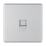 BG FBSBTS1 Screwless Flat Plate Stainless Steel Single Slave Telephone Socket