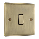 BG NAB12 Antique Brass Single Switch 10A 2 Way