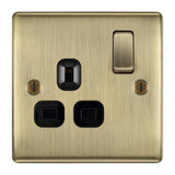 BG NAB21B Antique Brass Single Switched 13A Socket