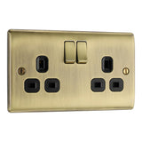 BG NAB22B Antique Brass Double Switched 13A Socket