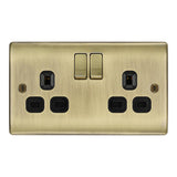 BG NAB22B Antique Brass Double Switched 13A Socket