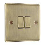 BG NAB42 Antique Brass Double Switch 10A 2 Way