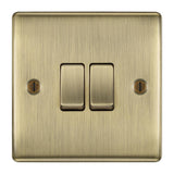 BG NAB42 Antique Brass Double Switch 10A 2 Way