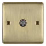 BG NAB60 Antique Brass Single Socket TV/FM Co-axial Aerial Connection