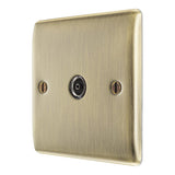 BG NAB60 Antique Brass Single Socket TV/FM Co-axial Aerial Connection