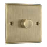 BG NAB81 Antique Brass Single Intelligent LED 2 Way Dimmer Switch