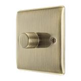 BG NAB81 Antique Brass Single Intelligent LED 2 Way Dimmer Switch