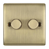 BG NAB82 Antique Brass Double Intelligent LED 2 Way Dimmer Switch