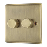 BG NAB82 Antique Brass Double Intelligent LED 2 Way Dimmer Switch