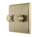 BG NAB82 Antique Brass Double Intelligent LED 2 Way Dimmer Switch