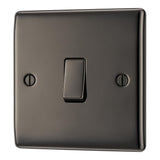 Satin Steel Single Light Switch BG FBS 12