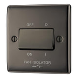 BG NBN15 Black Nickel Triple Pole Fan Isolator Switch 10A