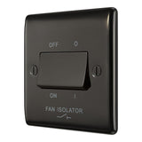 BG NBN15 Black Nickel Triple Pole Fan Isolator Switch 10A