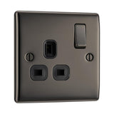 BG NBN21B Black Nickel Single Switched 13A Socket